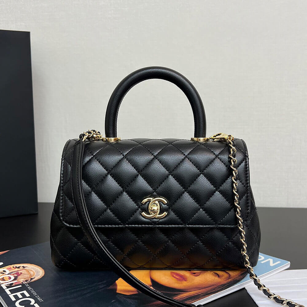 Ch**el Large Flap Bag With Top Handle(high-end grade)