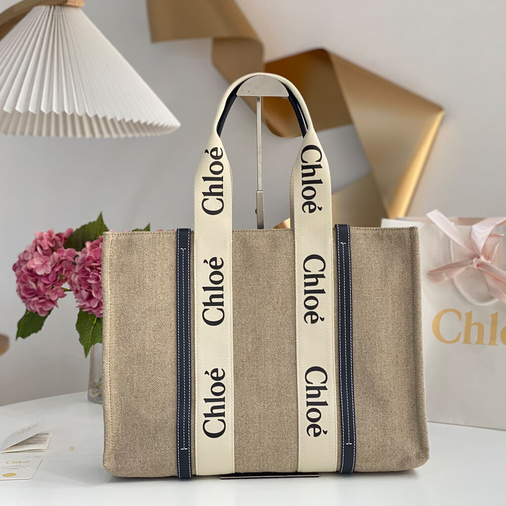 Ch10e large woody tote bag in linen