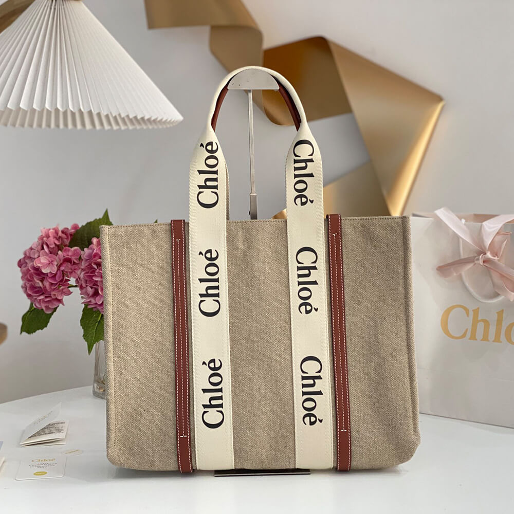 Ch10e large woody tote bag in linen
